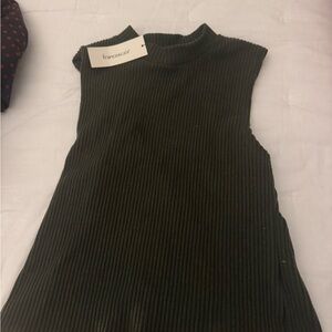 Francesca's Collections Olive Ribbed Tank Top